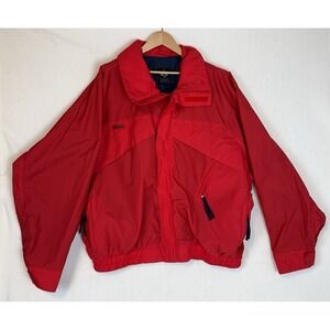 Columbia Whirlibird Red  XXL Tall Jacket Windbreaker Coat NO PUFF LINER  *Stain*